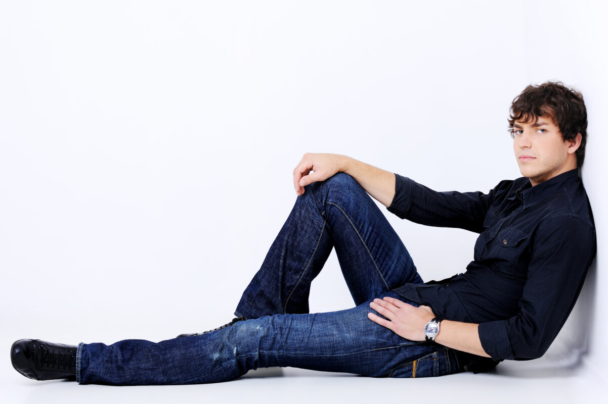 Classic Blue Jeans with black shirt